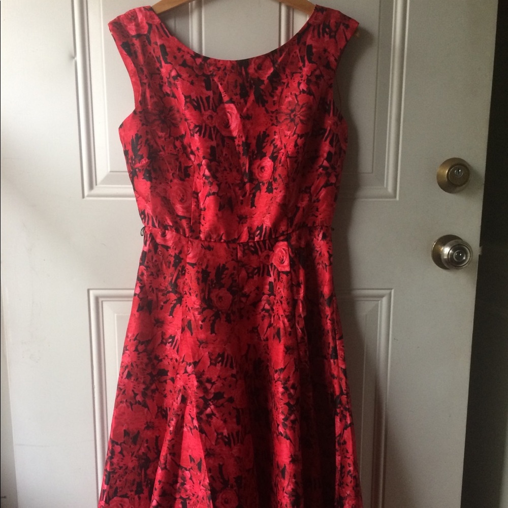 Flirty Floral Red Dress